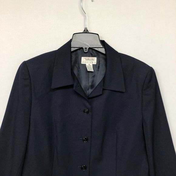Vintage Talbots Women Blazer Jacket Size 16 Dark Blue 100% Wool B196 -27 - Picture 13 of 16